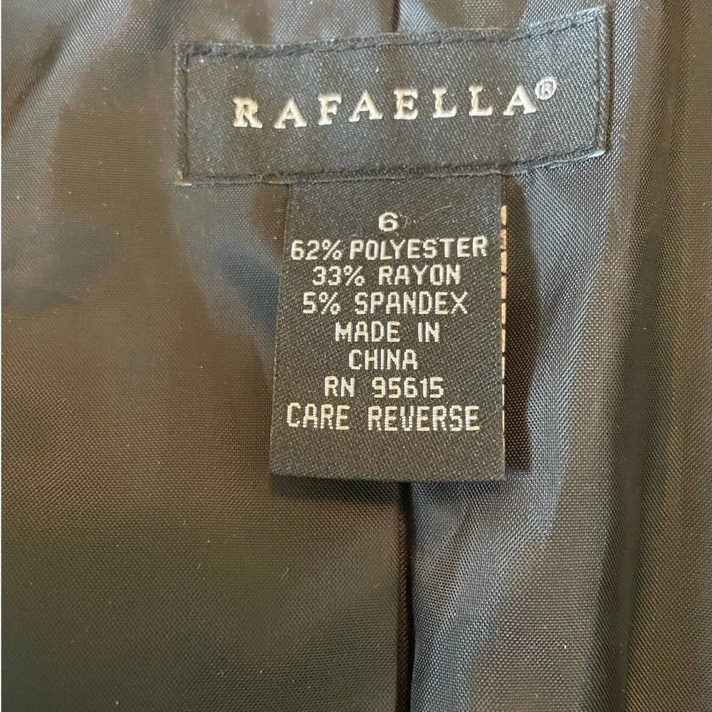 Rafaella Women Tailored Blazer‎ 6 Black Minimalist Career Office Jacket Workwear